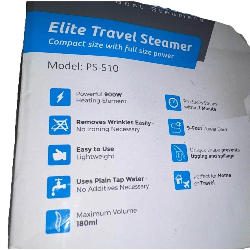 PurSteam Elite Travel Garment Steamer 900W Compact Handheld Steamer